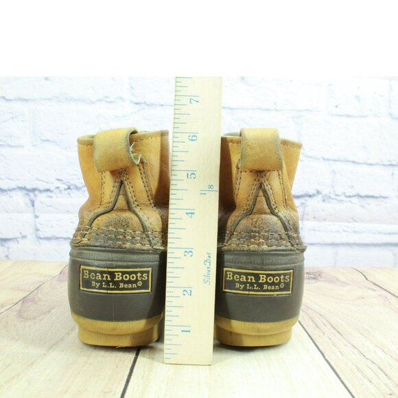 Vintage LL Bean Brown Leather Hook & Loop Unlined Duck Boots Size 10 M - Picture 6 of 10